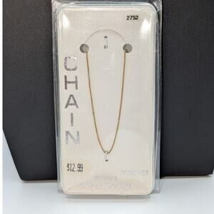 Vintage 60s NWT 18KT Yellow Gold Over Sterling Silver 20" Chain Necklace